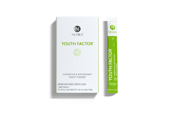 Image display of Youth Factor® Superfood & Antioxidant Boost Powder on a white background.